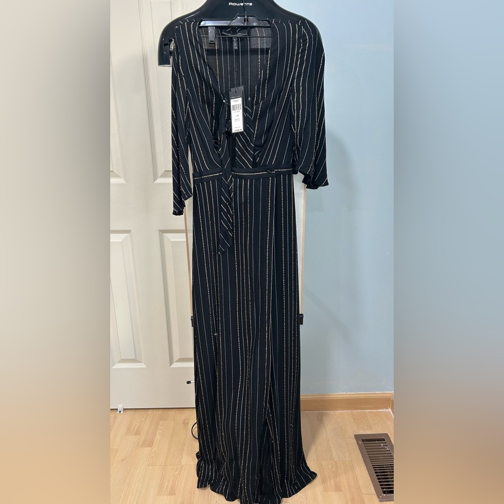 BCBGMaxAzria Black Dress with Gold Accents